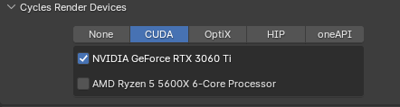  'CUDA'를 선택해 GPU렌더링으로 변경해 줍니다.