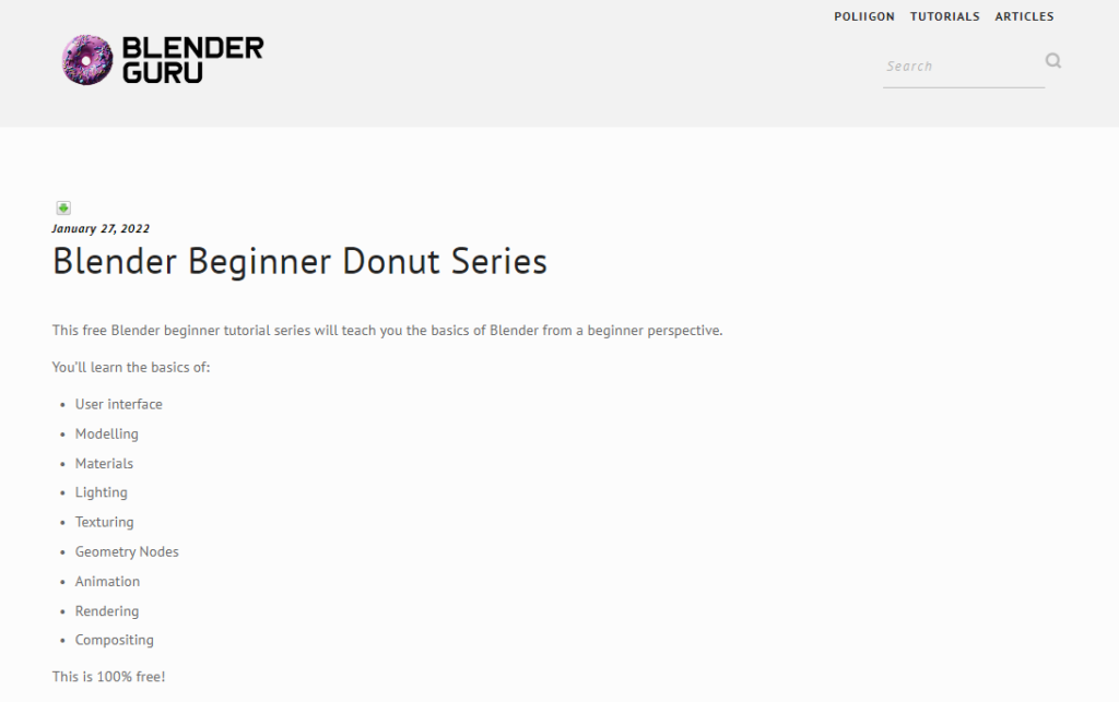 Blender Beginner Donut Tutorial (Blender Guru)